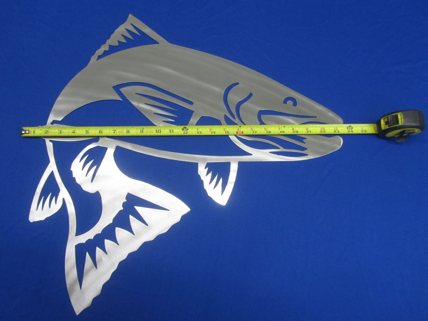 BIG Trout Fly Fish Fishing Wall Art Plasma Cut 23.5 X 22-5/8 X 14 GA.Raw  Steel Tackle Shop